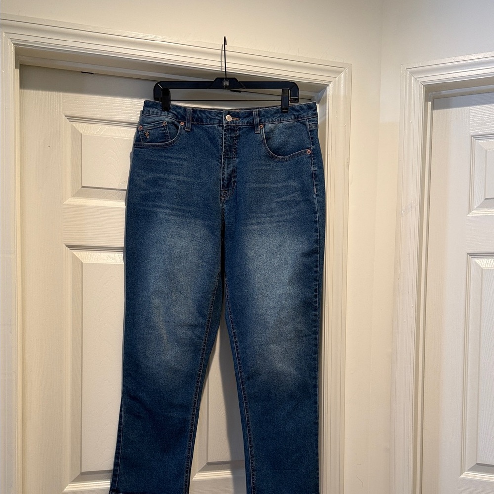 Frye Y2K High Waist Dk Blue Wash Relaxed Straight Leg 1990s Retro Cinch Waist 10 - Picture 12 of 14